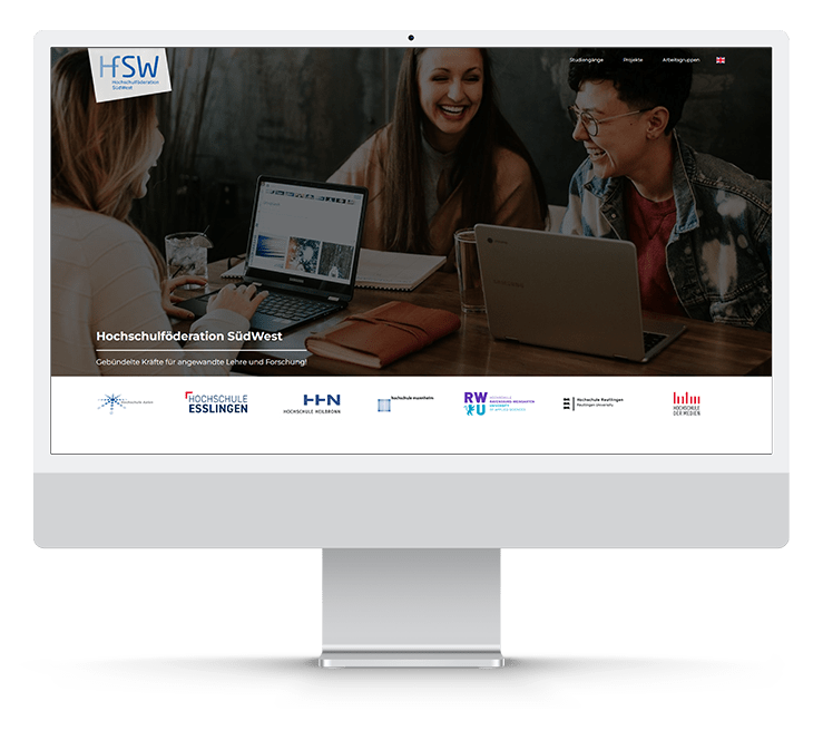 Startseite der Website der Hochschulföderation SüdWest.